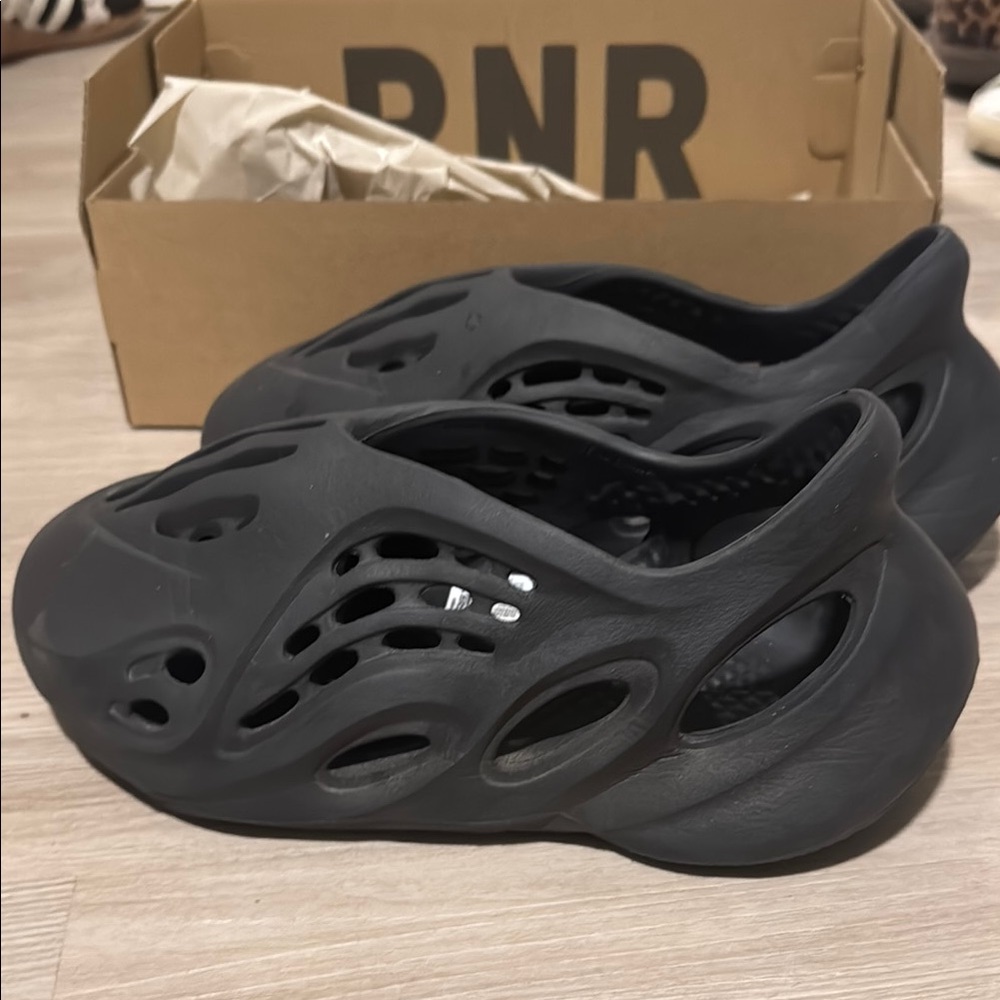 Yeezy Black Foam Mules Sculptural Slip-On